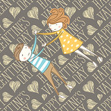 Vector Seamless Card With Couple 13 [Converted]