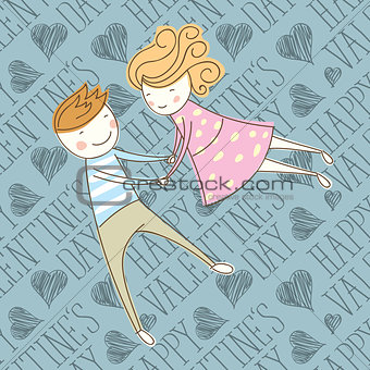 Vector Seamless Card With Couple 16 [Converted]