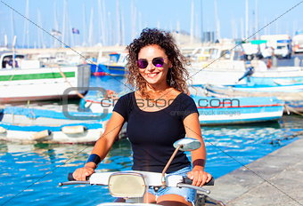 Young Italian Woman on Scooter 