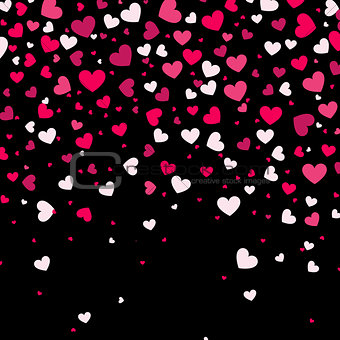 Vector Illustration of a Colorful Background with Heart Confetti