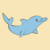 Dolphin sea animal silhouette .