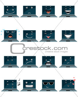 Sixteen laptop emojis