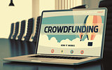 Crowdfunding Concept on Laptop Screen. 3D.