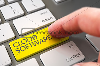 Cloud Software - Keyboard Key Concept. 3D.