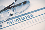 Diagnosis - Osteoporosis. Medical Concept. 3D Illustration.