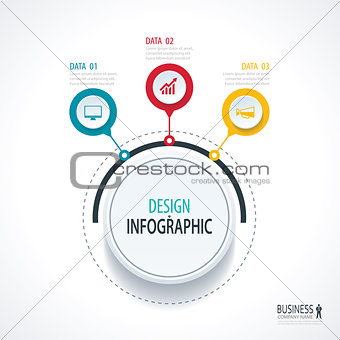 Abstract circle infographics number options template. Vector ill