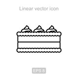 Cream pie. Linear vector icon.