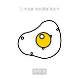 Fried egg. Linear vector icon.