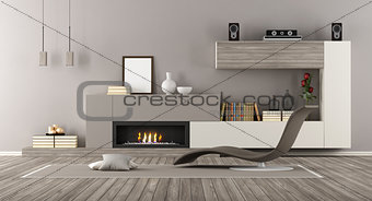 Modern Lounge with fireplace