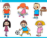 children characters cartoon set