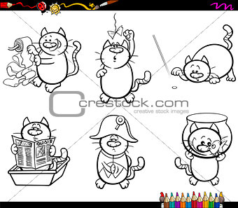 cat characters coloring page