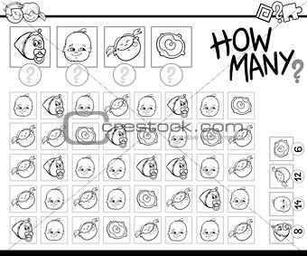 counting babies coloring page