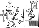 robots character coloring page