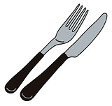 Cutlery with black handle