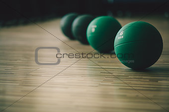 medicine ball collection in gym