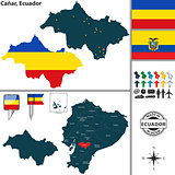 Map of Canar, Ecuador