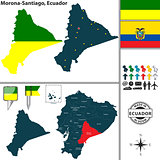 Map of Morona Santiago, Ecuador