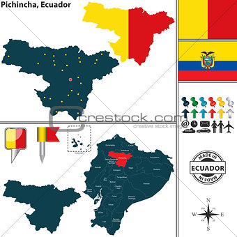 Map of Pichincha, Ecuador