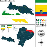 Map of Sucumbios, Ecuador