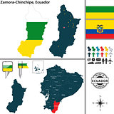 Map of Zamora Chinchipe, Ecuador