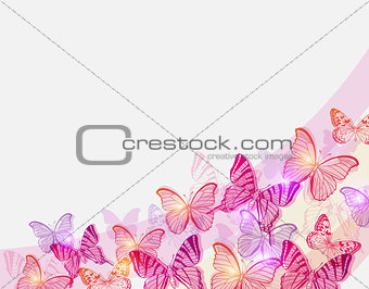 Pink and red butterflies