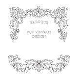 Vector frame with floral ornament on white background.
