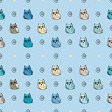 Owl vector seamless pattern