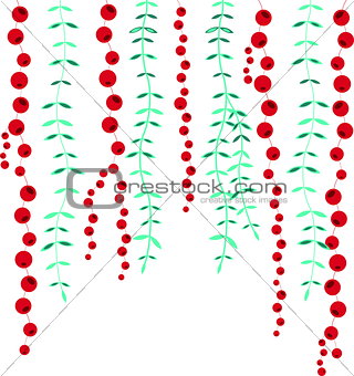 Simple background with leaf, grass and berry