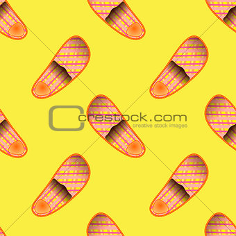 Home Soft Orange Slippers Seamless Pattern