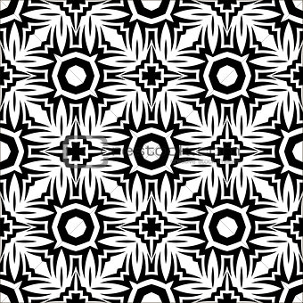 Decorative Retro Black White Seamless Pattern
