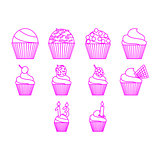 Cupcake icon set