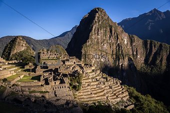 Machu Picchu Inca city, Peru at sunrise