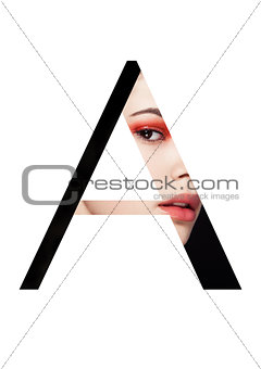 A letter beauty makeup girl creative fashion font
