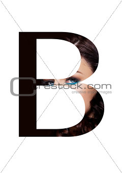 B letter beauty makeup girl creative fashion font