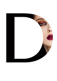 D letter beauty makeup girl creative fashion font