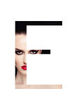 E letter beauty makeup girl creative fashion font