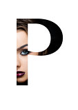 P letter beauty makeup girl creative fashion font