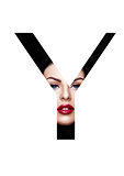 Y letter beauty makeup girl creative fashion font