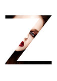 Z letter beauty makeup girl creative fashion font