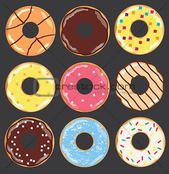 vector donuts set