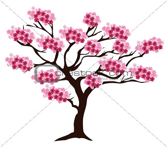 vector cherry tree