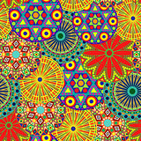 Seamless pattern with vivid colour flowers 
