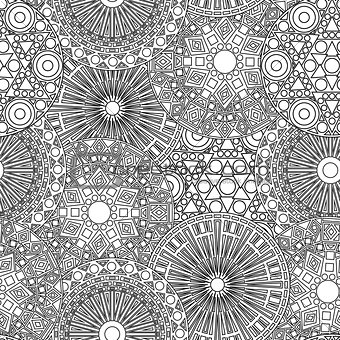 Black and white seamless lacy floral pattern 