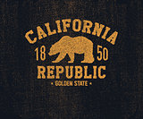 California t-shirt with grizzly bear.