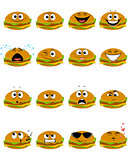 Sixteen hamburgers emojis 