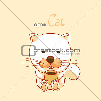 cute cartoon kitten