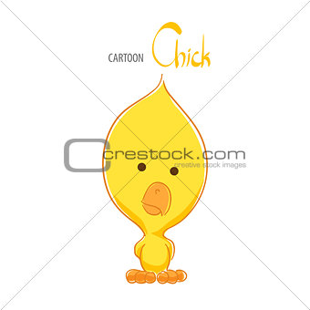 Cute yellow chicken