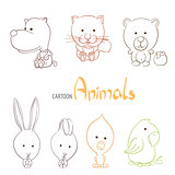 cartoon animals set