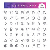 Astrology Line Icons Set