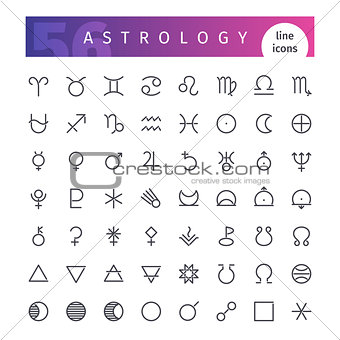 Astrology Line Icons Set